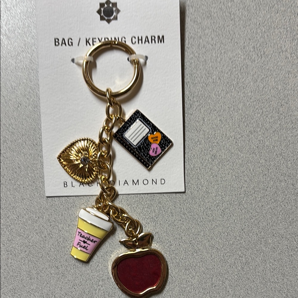 NWT Black Diamond Gold TEACHER Bag/Keyring Charm